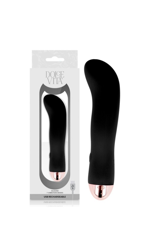 DOLCE VITA - AUFLADBARER VIBRATOR ZWEI SCHWARZ 7 GESCHWINDIGKEIT