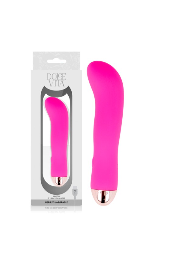 DOLCE VITA - VIBRADOR RECARGABLE DOS ROSA 7 VELOCIDADES