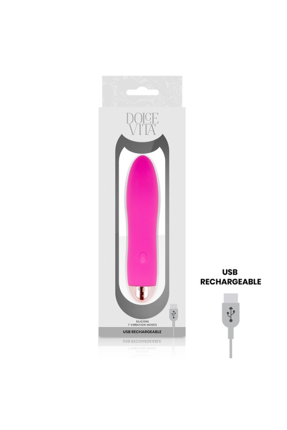 DOLCE VITA - RECHARGEABLE VIBRATOR FOUR PINK 7 SPEEDS