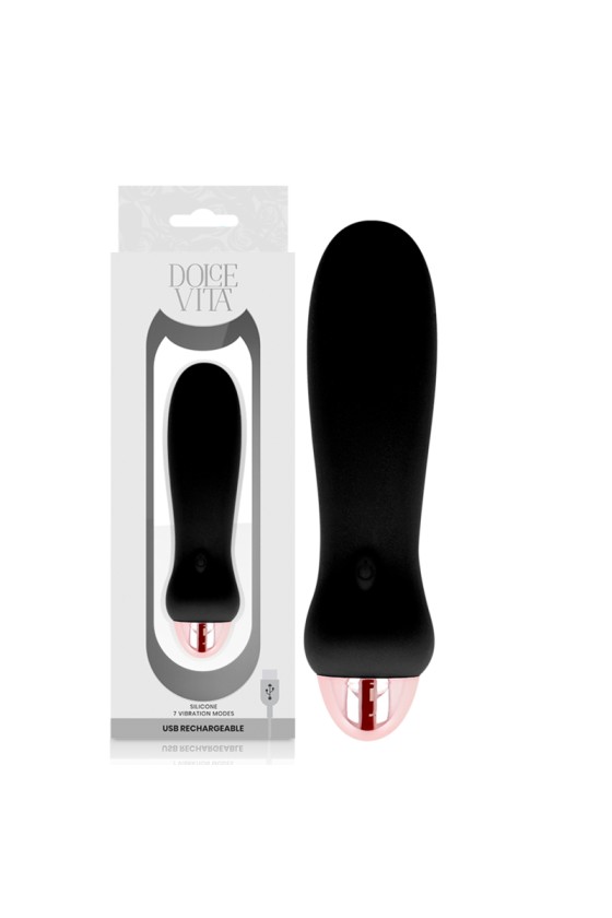 DOLCE VITA - VIBRATEUR RECHARGEABLE CINQ NOIR 7 VITESSES