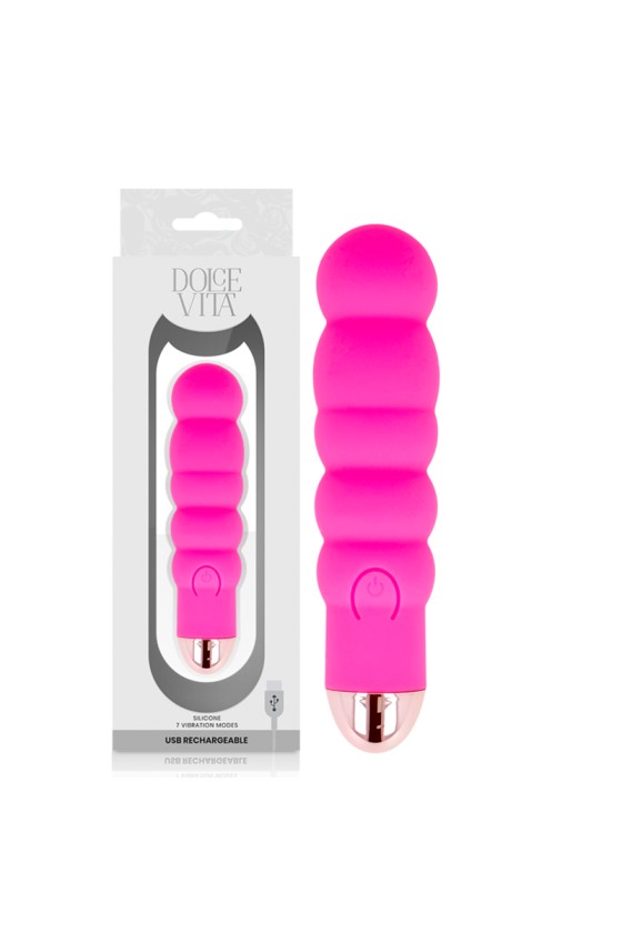 DOLCE VITA - AUFLADBARER VIBRATOR SECHS ROSA 7 GESCHWINDIGKEITEN