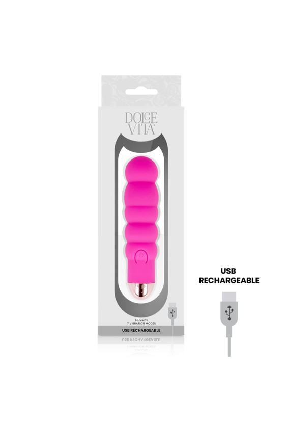 DOLCE VITA - AUFLADBARER VIBRATOR SECHS ROSA 7 GESCHWINDIGKEITEN