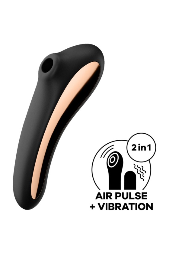 SATISFYER - DUAL KISS AIR PULSE VIBRATOR BLACK