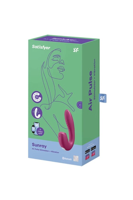 SATISFYER - SUNRAY STIMULATOR AND VIBRATOR APP RED