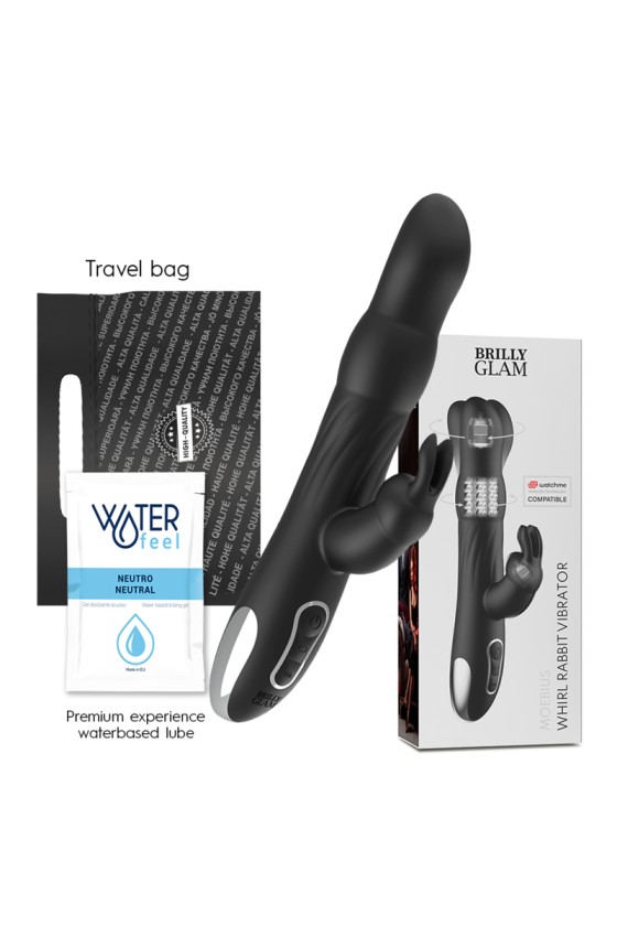 VIBRATEUR ET ROTATEUR BRILLY GLAM MOEBIUS RABBIT COMPATIBLE AVEC LA TECHNOLOGIE SANS FIL WATCHME