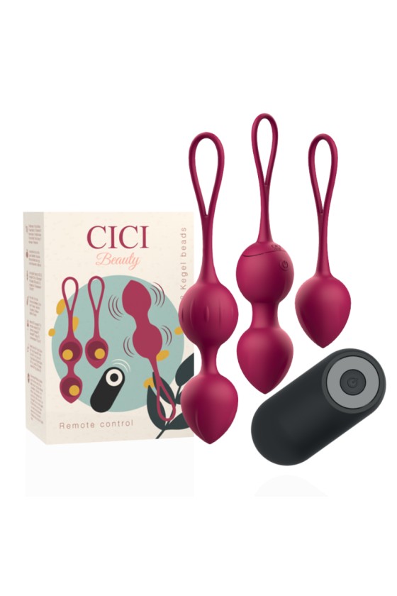 CICI BEAUTY - PREMIUM SILICONE 3 PERLES DE KEGEL VIBRANTES TÉLÉCOMMANDE