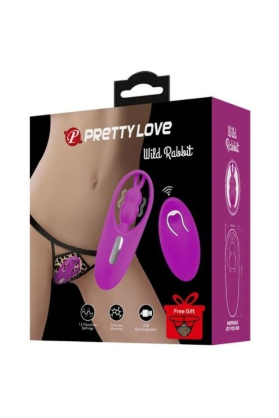 PRETTY LOVE - WILD RABBIT STIMULATOR FOR PANTIES WITH REMOTE CONTROL LILAC