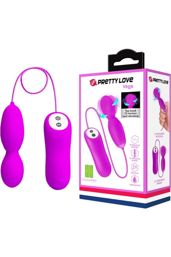 PRETTY LOVE - VEGA ROTATIONS- UND VIBRATIONSMASSAGER 12 FUCHSIA-FUNKTIONEN