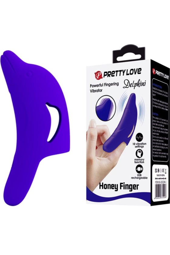 PRETTY LOVE - DELPHINI LEISTUNGSSTARKER DUNKELBLAUER FINGERSTIMULATOR