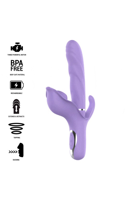 INTENSIV ? BILLIE MULTIFUNKTIONS-WIEDERAUFLADBARER VIBRATOR MIT SAUG- UND PULSIERENDEM LILA