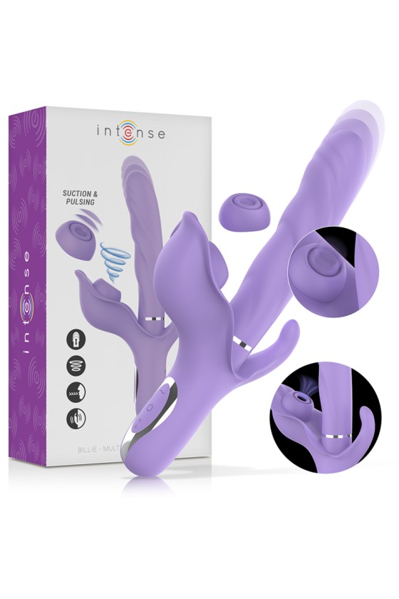 INTENSE - VIBRATORE MULTIFUNZIONE RICARICABILE BILLIE ASPIRANTE E PULSANTE VIOLA