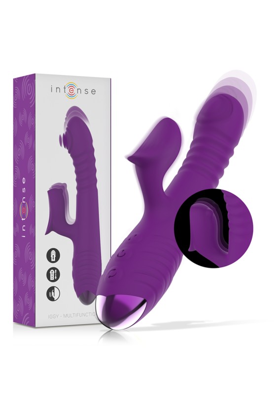 INTENSE - VIBRATEUR RECHARGEABLE MULTIFONCTION IGGY UP  DOWN AVEC STIMULATEUR CLITORAL VIOLET