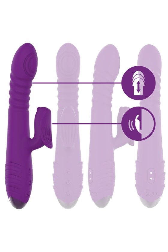 INTENSE - VIBRATEUR RECHARGEABLE MULTIFONCTION IGGY UP  DOWN AVEC STIMULATEUR CLITORAL VIOLET