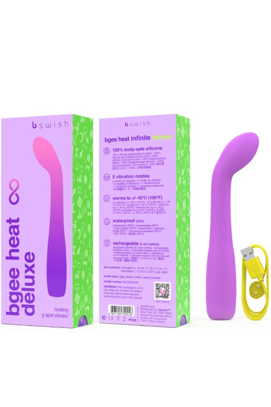 B SWISH - VIBRATEUR RECHARGEABLE BGEE HEAT INFINITE DELUXE LAVANDE SILICONE