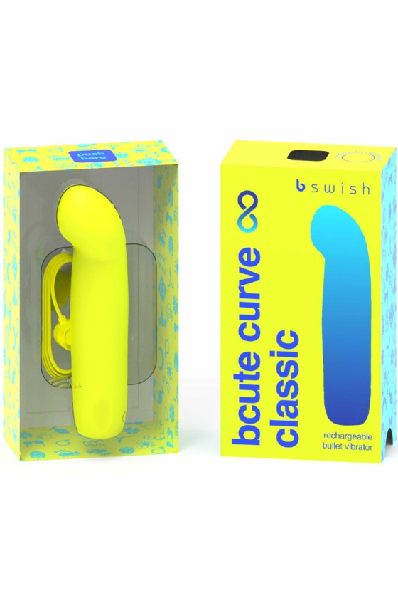 B SWISH - BCUTE CURVE INFINITE CLASSIC RECHARGEABLE SILICONE VIBRATOR YELLOW