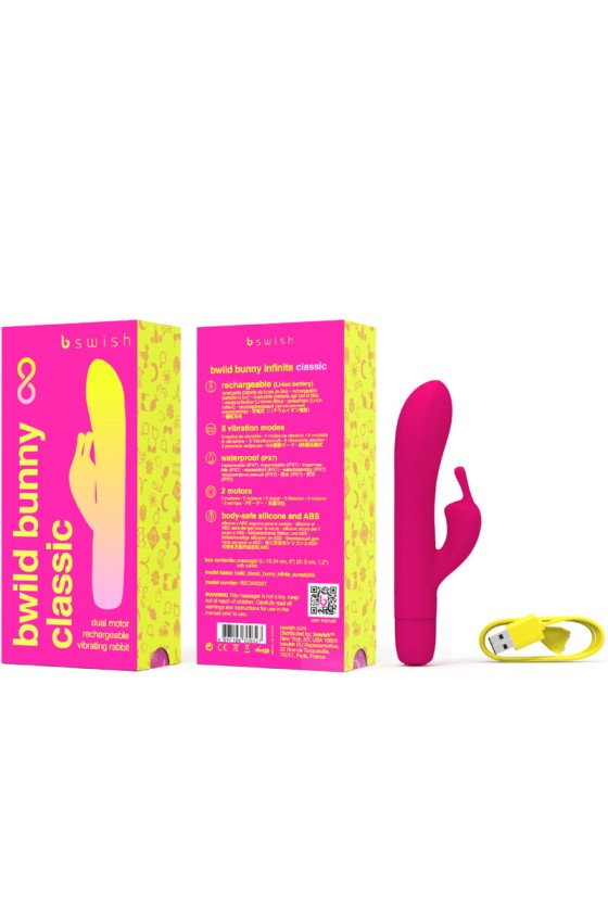 B SWISH - BWILD BUNNY INFINITE CLASSIC VIBRADOR RECARGABLE SILICONA ROSA