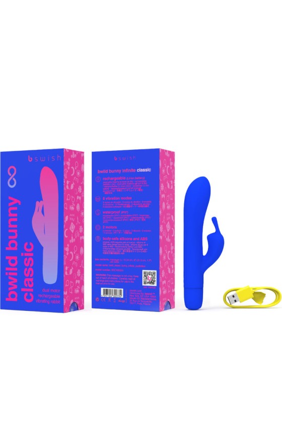 B SWISH - BWILD BUNNY INFINITE CLASSIC RECARREGÁVEL VIBRADOR AZUL SILICONE