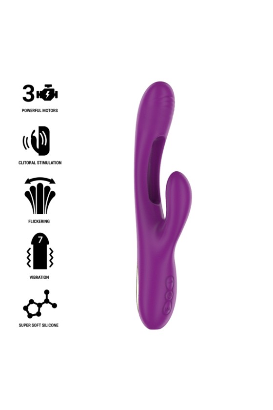 INTENSE - APOLO VIBRATEUR MULTIFONCTION RECHARGEABLE 7 VIBRATIONS AVEC LANGUE OSCILLANTE VIOLET