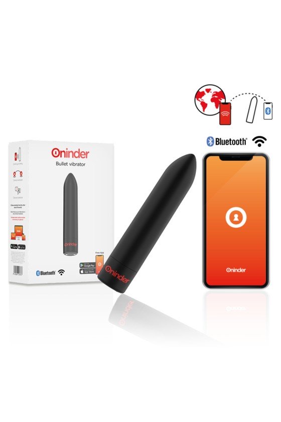 ONINDER - BERLIN BULLET VIBRADOR NEGRO 9 MODOS 8,5 X 2 CM - APP GRATUITA