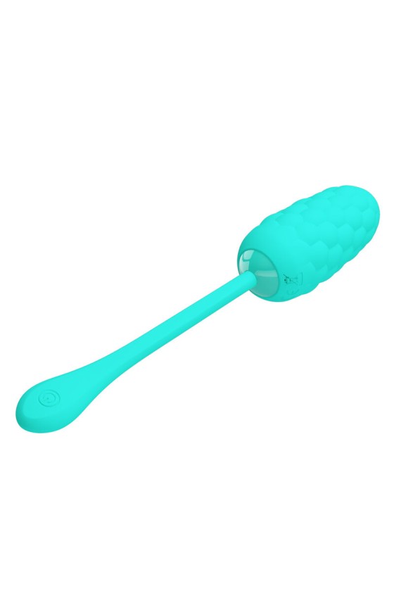 PRETTY LOVE - VIBRATING EGG WITH AQUA GREEN RECHARGEABLE MARINE TEXTURE