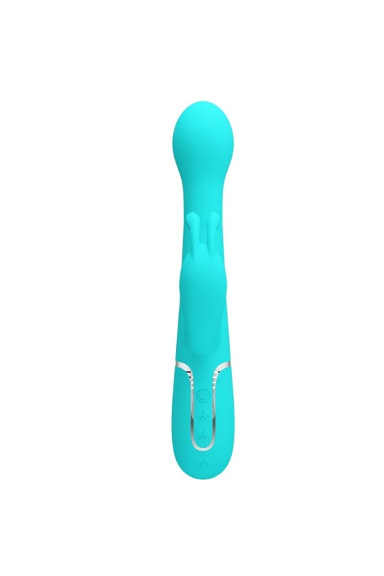 PRETTY LOVE - VIBRATEUR DEJON RABBIT 3 EN 1 MULTIFONCTION VERT AQUA