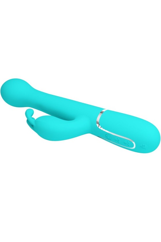 PRETTY LOVE - VIBRATEUR DEJON RABBIT 3 EN 1 MULTIFONCTION VERT AQUA