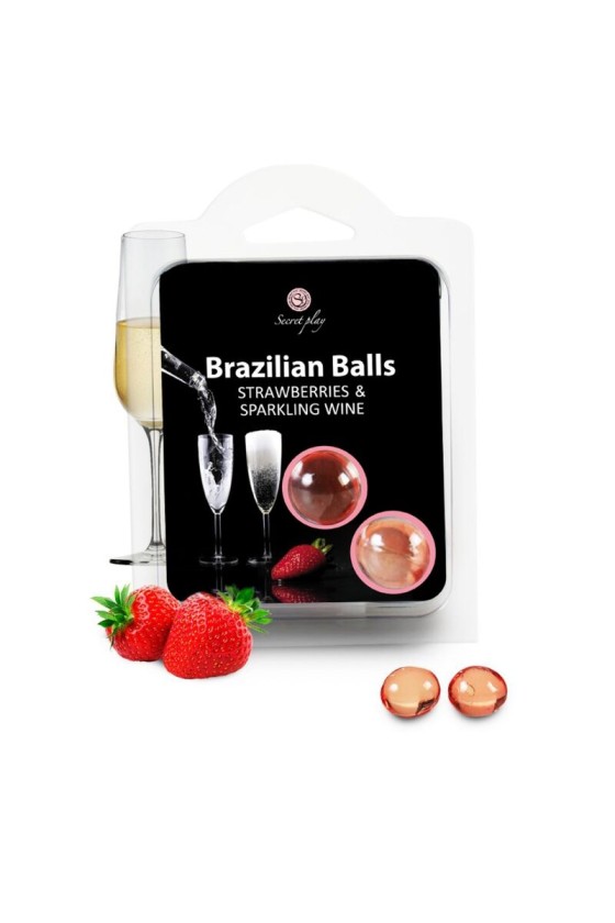 SECRETPLAY - STRAWBERRY AND CHAMPAGNE BRAZILIAN BALLS SET