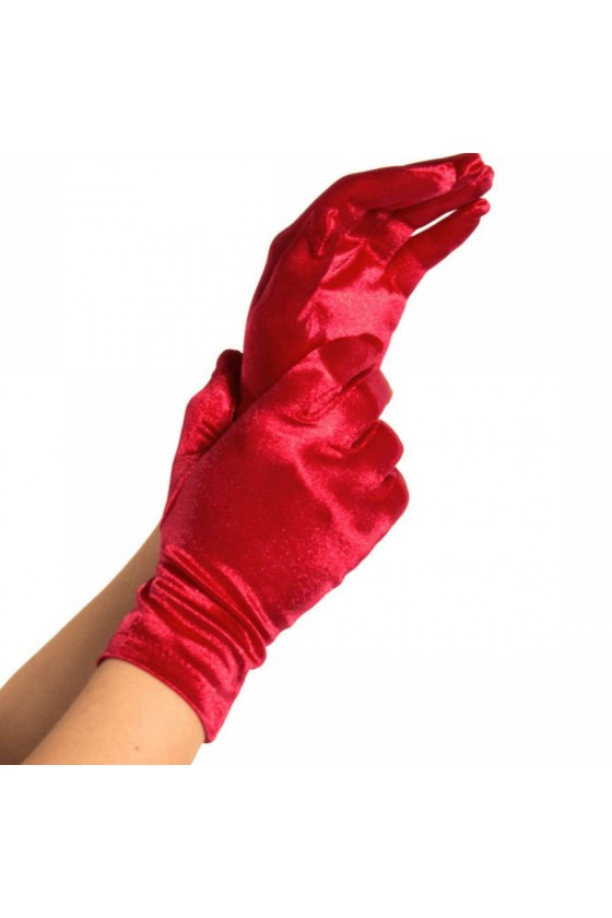 LEG AVENUE - GANTS SATIN ROUGE