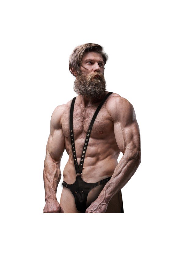 FETISH SUBMISSIVE ATTITUDE - MEN'S V-SHAPED ECO-LEATHER HARNESS