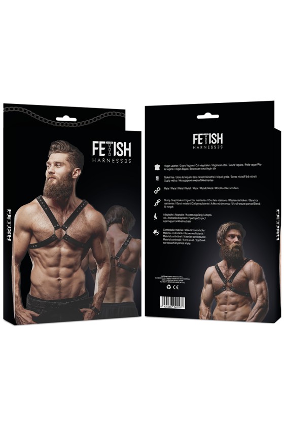 FETISH SUBMISSIVE ATTITUDE - MEN'S CROSS CHEST ECO-LEATHER HARNESS