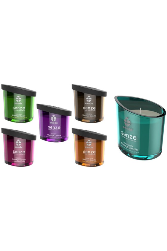 SWEDE - BOUGIE DE MASSAGE SWEEDE SENZE TRANQUILITY MENTHE VERTE, ROSE, ORANGE