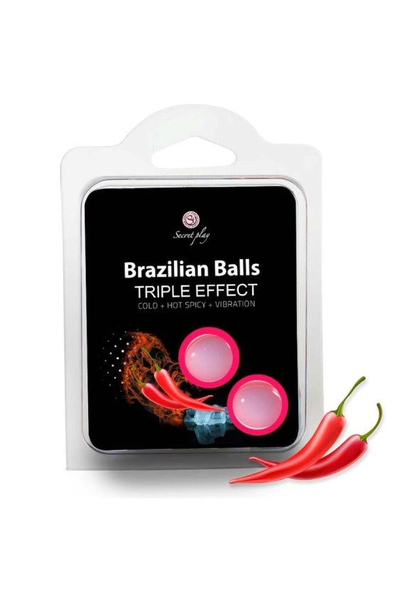 SECRETPLAY - SET 2 BOLAS BRASILEÑAS TRIPLE EFECTO