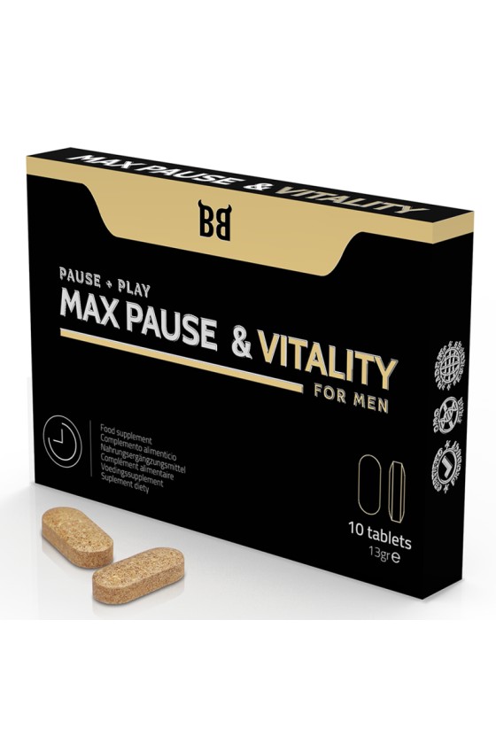 BLACK BULL - MAX PAUSE RETARDANTE DE VITALIDADE PARA HOMENS 10 CÁPSULAS