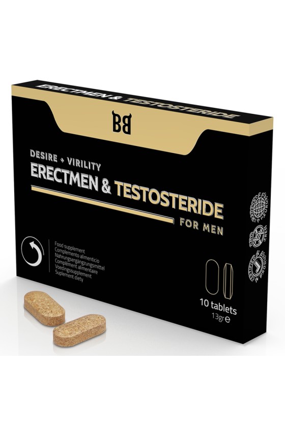 BLACK BULL - ERECTMEN  TESTOSTERIDE POWER AND TESTOSTERONE FOR MEN 10 CAPSULES