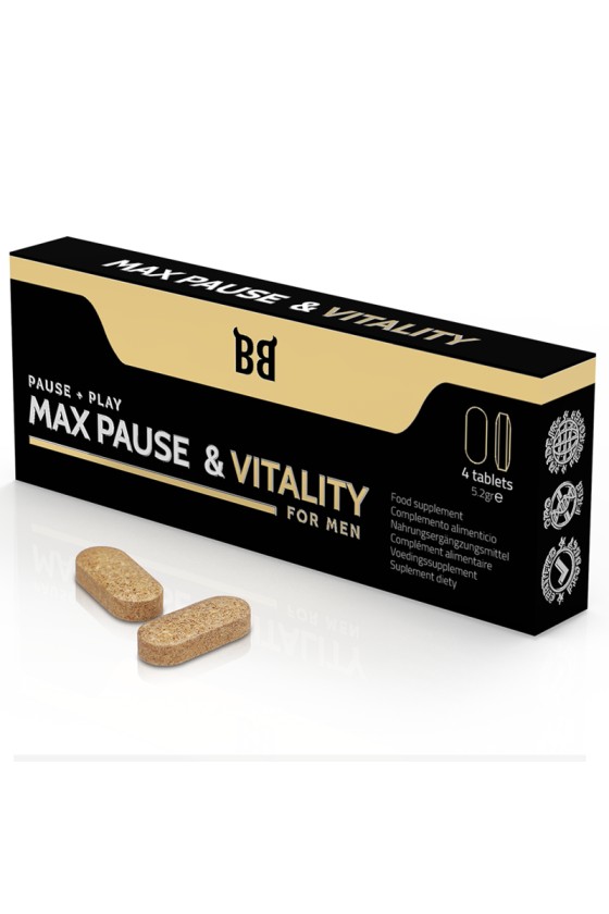 BLACK BULL - MAX PAUSE  VITALITY RETARDANT FOR MEN 4 CAPSULES