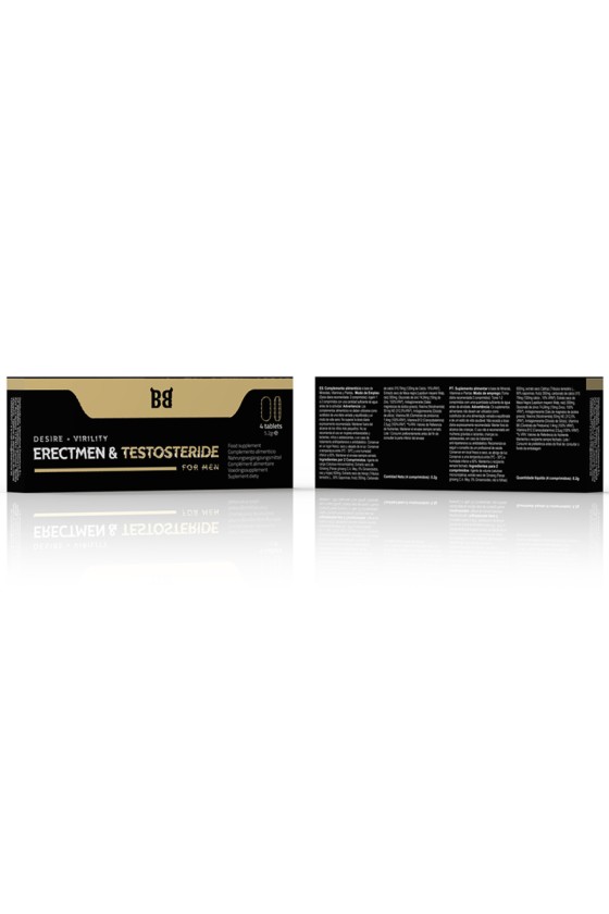 BLACK BULL - ERECTMEN TESTOSTERIDE POWER Y TESTOSTERONA PARA HOMBRES 4 CÁPSULAS