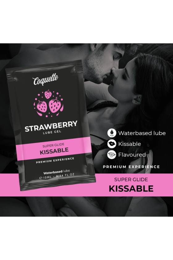 COQUETTE COSMETICS - STRAWBERRY WATER BASED KISSABLE LUBRICANT POCKET 10 ML