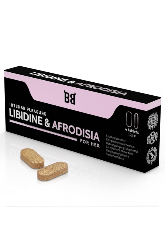 BLACK BULL - LIBIDINE  AFRODISIA INTENSE PLEASURE FOR HER 4 TABLETS