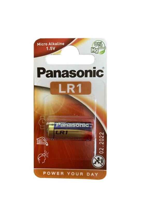 PANASONIC - BATTERIA ALCALINA LR1 1.5V BLISTER 1 UNITÀ