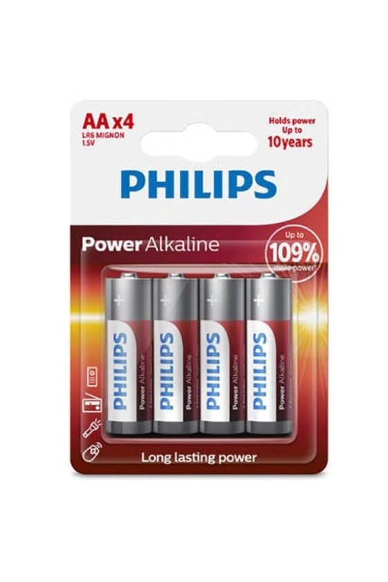 PHILIPS - BATERIA ALCALINA AA LR6 PACK 4