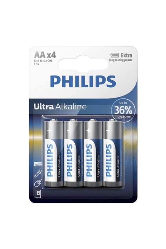 PHILIPS - BATTERIA ULTRA ALCALINA AA LR6 4 UNITÀ