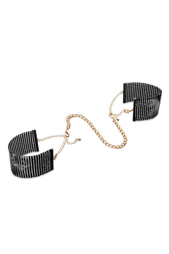 BIJOUX - DÉSIR MÉTALLIQUE BLACK METAL MESH HANDCUFFS