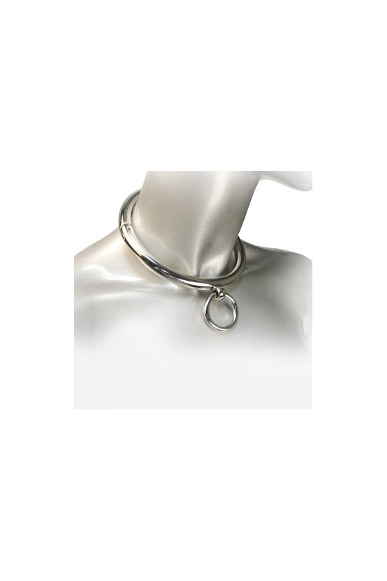 METAL DURO - COLLAR BDSM CON ANILLA 10CM