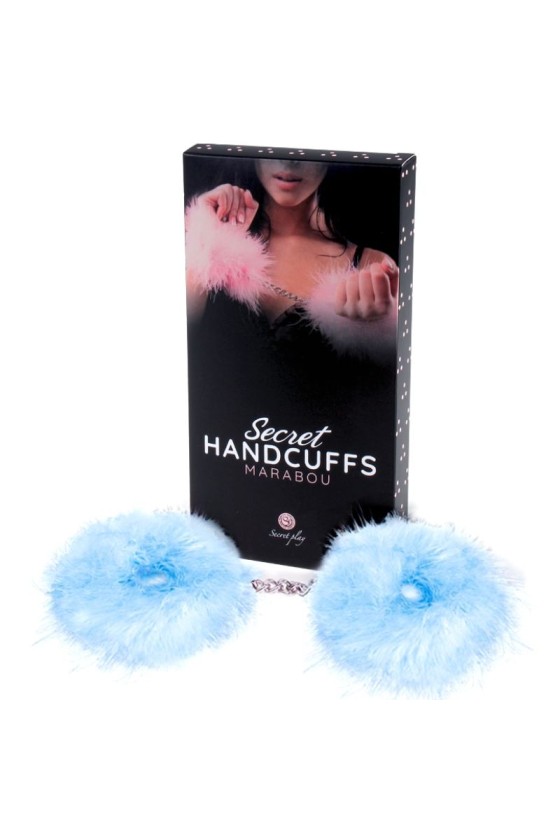 SECRETPLAY - MANETTE MARABOU CHIARO BLU