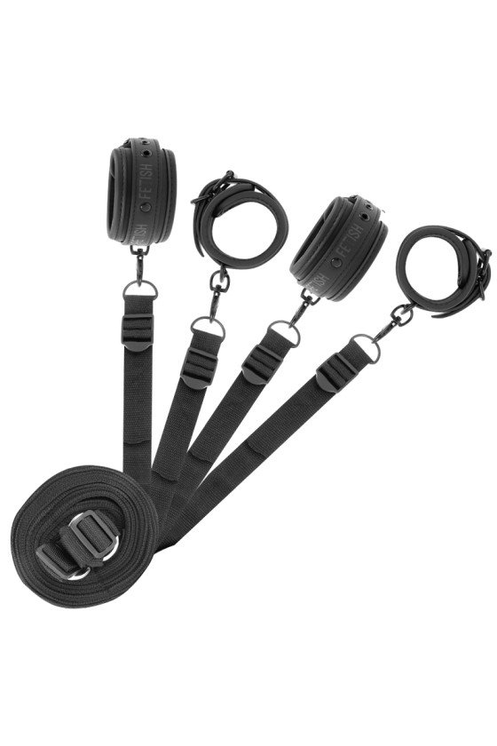 FETISH SUBMISSIVE - SET OF HANDCUFFS AND TIES WITH NOPRENE LINING