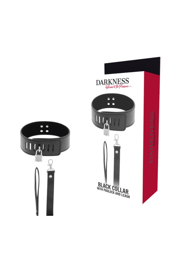 DARKNESS - BDSM-HALSBAND MIT SCHWARZEM SCHLOSS