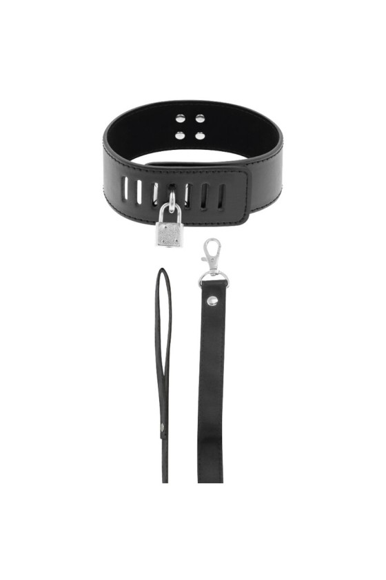 DARKNESS - BDSM COLLAR WITH BLACK LOCK