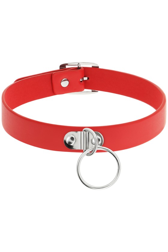 COQUETTE - CHIC DESIRE COLLAR DE PIEL VEGANA ROJO ACCESORIO FETISH MUJER