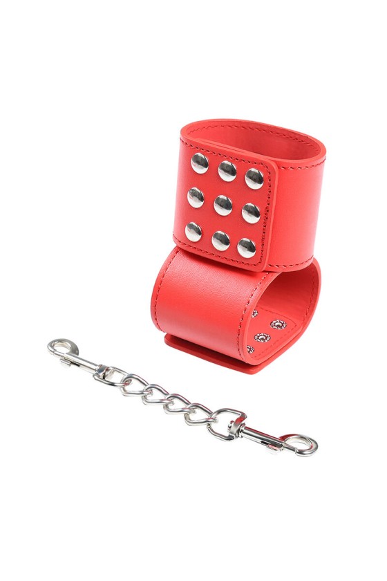 OHMAMA FETISH - RED HANDCUFFS WITH SNAP CLOSURE