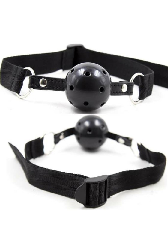 OHMAMA FETISH BLACK FABRIC BREATHABLE BALL GAG